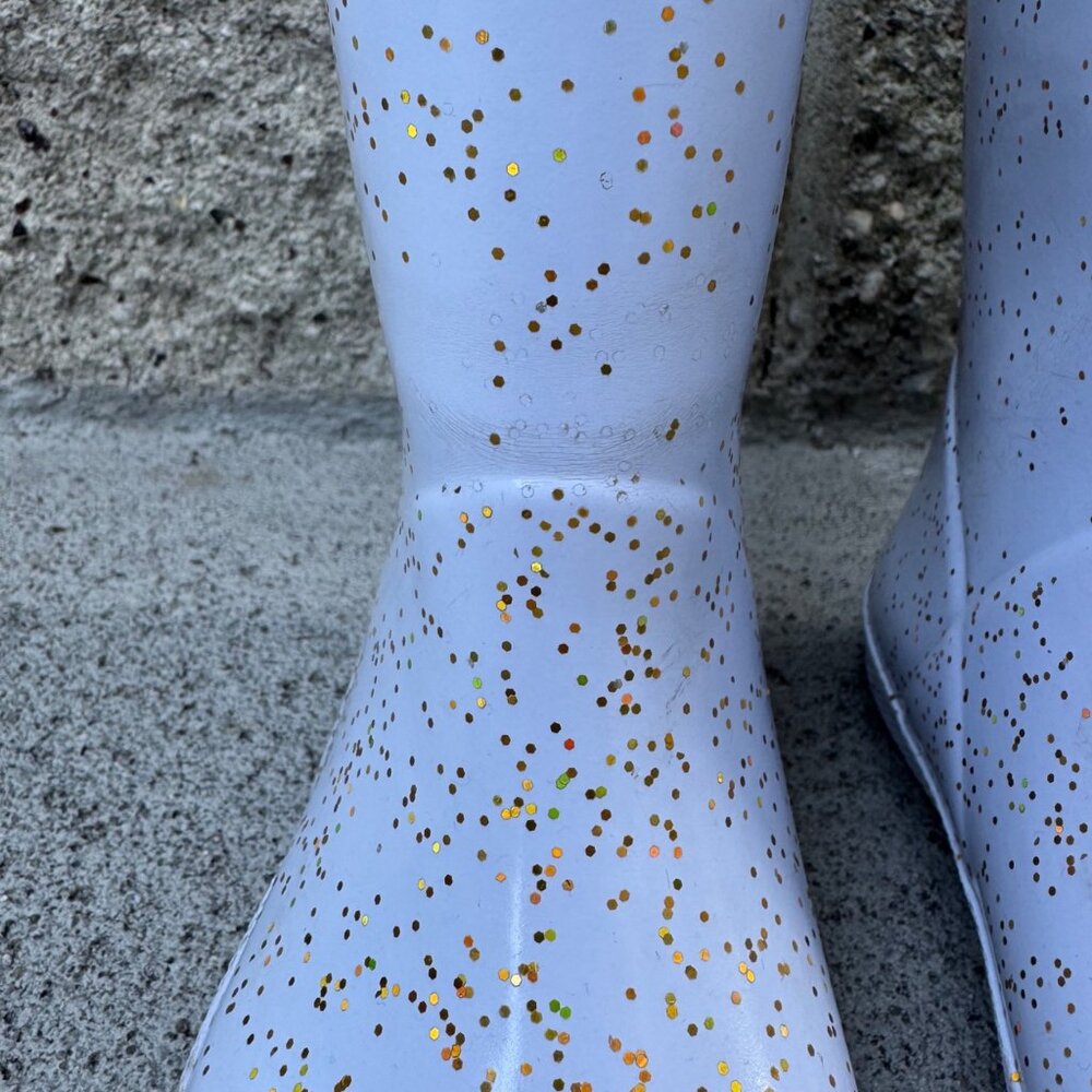 HUNTER Kids First Giant Glitter Rain Boots Girls 13 EU 31 Purple Gum Boot - Picture 5 of 10